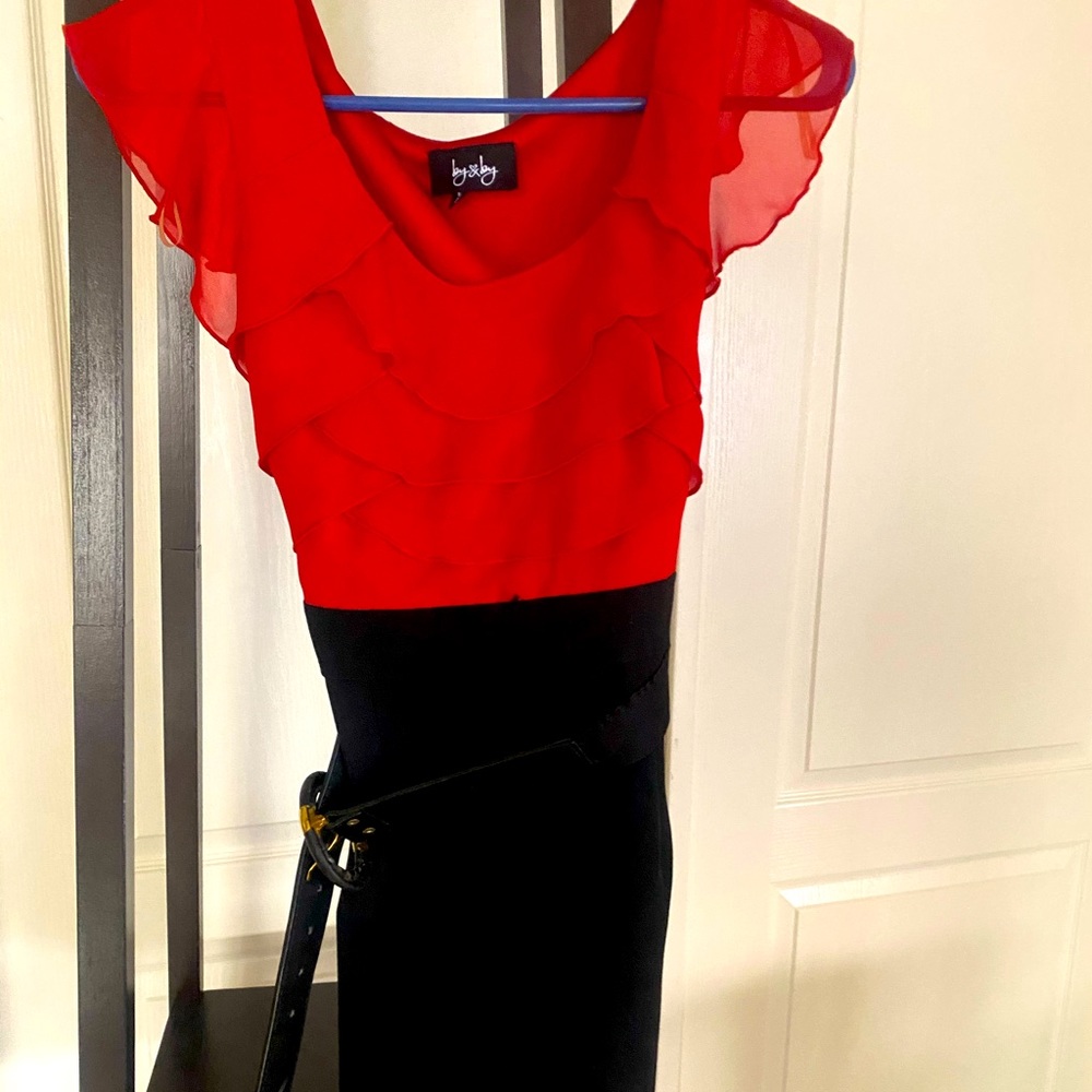 Red and black dress